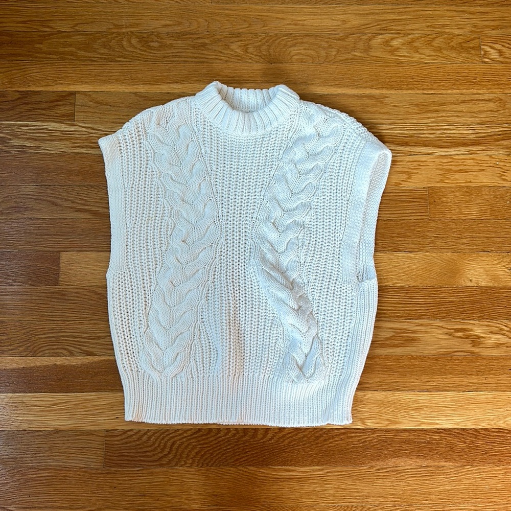 Turtleneck Cable-Knit Sweater Vest